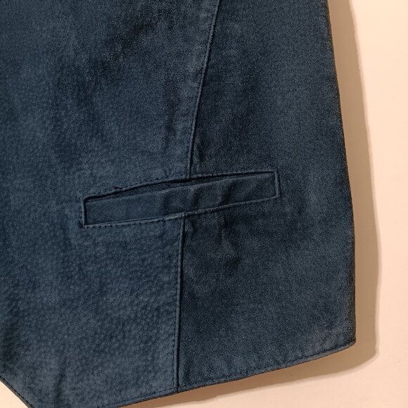 Men's "Personal Choice" Suede Vest with Snap closure / Blue / Size Large - Picture 12 of 14